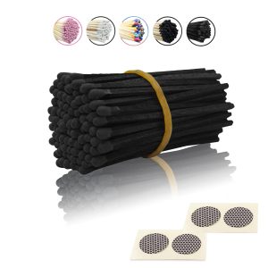 All Black Charcoal Matches - 100 Sticks (3 inch/75mm) with Striker | Bulk Matches for Fireplace, Camping, Survival | Long-Lasting Wooden Matches