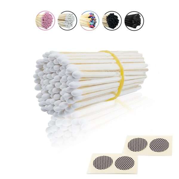 3 Inch (75mm) White Matches - 100 Count Bulk Box with Striker | Long Burning Safety Matches for Home, Camping, Emergency