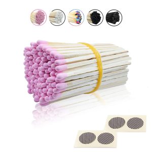 3 Inch Pink Safety Matches (100 Count) - 75MM Long Bulk Matches with Striker for Candles, Camping & Emergency