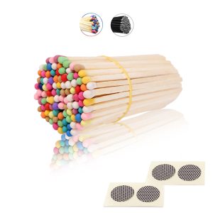 4" Colorful Matches (160 Sticks) - 96MM Long Bulk Matches with Striker for Parties, Camping & Home Use