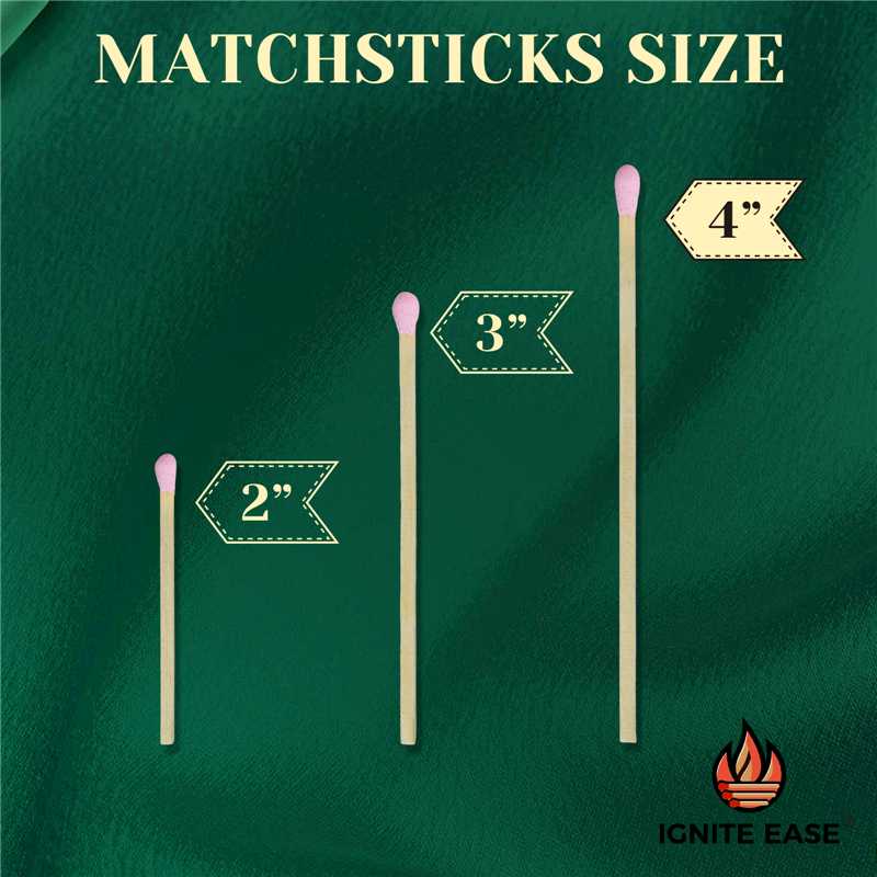 4 Inch Pink Safety Matches - Extra-Long Bulk Pack of 100 - Image 11