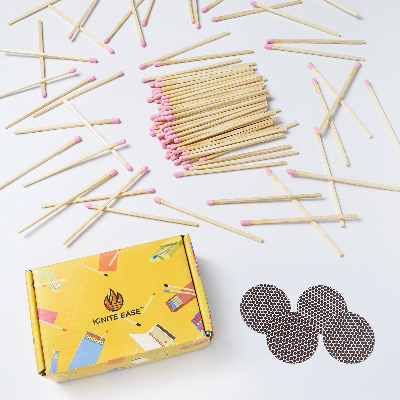 4 Inch Pink Safety Matches - Extra-Long Bulk Pack of 100 - Image 3