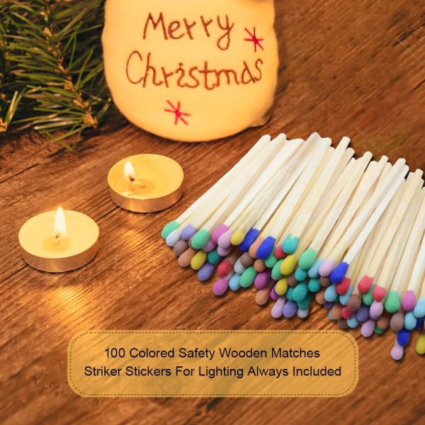 2 Inch (48MM) Long Colorful Matches (100 Sticks Bulk) - Strike-On-Box for Camping, Birthday, Emergency & Outdoor - Image 5