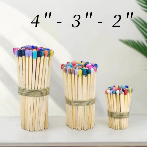 2 Inch (48MM) Long Colorful Matches (100 Sticks Bulk) - Strike-On-Box for Camping, Birthday, Emergency & Outdoor - Image 4