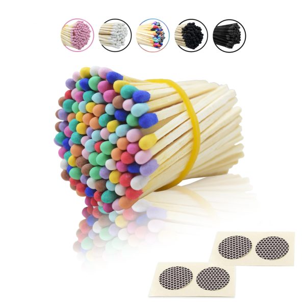 2 Inch (48MM) Long Colorful Matches (100 Sticks Bulk) - Strike-On-Box for Camping, Birthday, Emergency & Outdoor