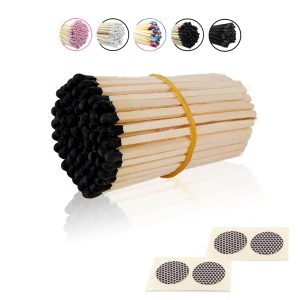 3 Inch (75mm) Black Safety Matches - 100 Count Bulk Box | Long Burning Waterproof Matches for Camping, Emergency, Survival Kits & Outdoor Use