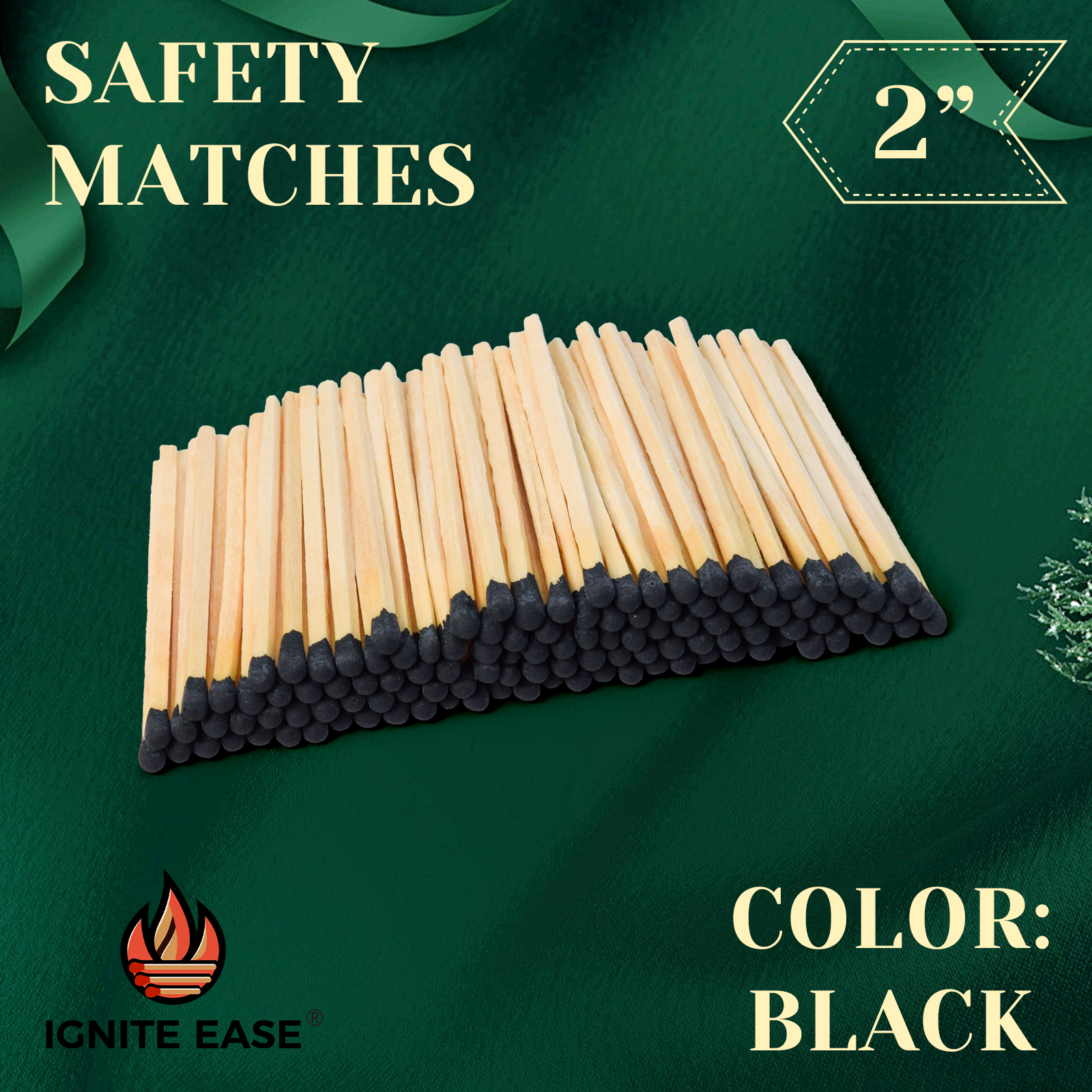 2 Inch Black Survival Matches - Bulk Box of 100 - Image 4