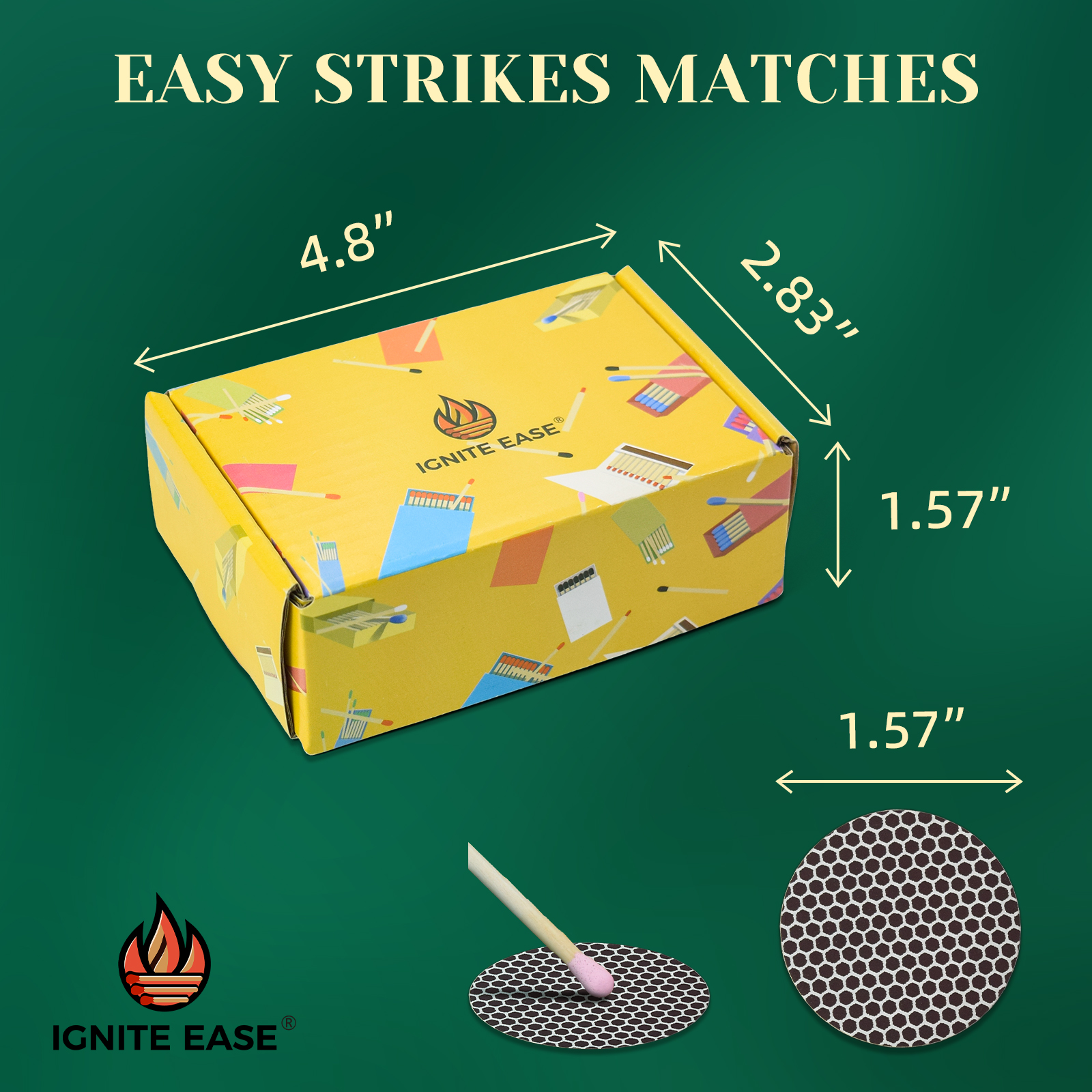 4 Inch Pink Safety Matches - Extra-Long Bulk Pack of 100 - Image 10