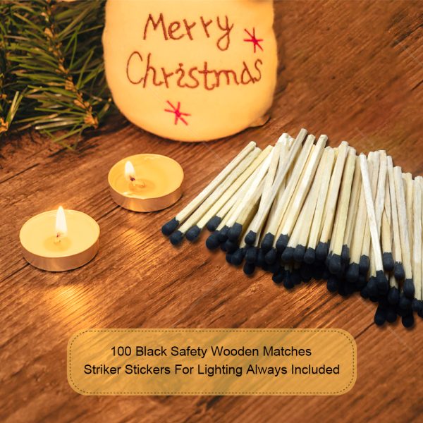 4 Inch Black Safety Matches - 100pk | Waterproof, Long Burning for Camping, Hiking, Emergency Kits & Outdoors - Image 4