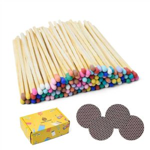 2 Inch Rainbow Matches - Bulk Pack of 100 Colorful Matchsticks