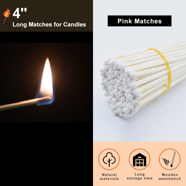 4 Inch White Safety Matches - 100pk Waterproof Survival Matches for Camping, Emergency, Home | Bulk Box with Striker (96mm) - Image 3