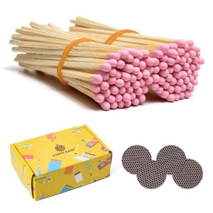 4 Inch Pink Safety Matches - Extra-Long Bulk Pack of 100