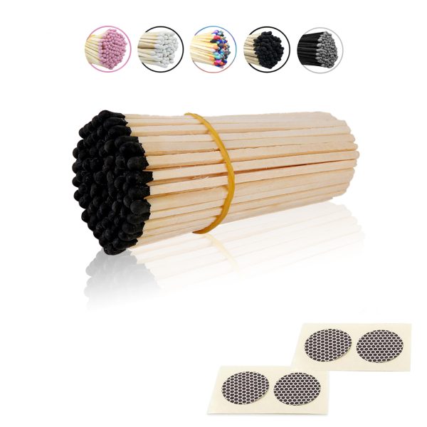 4 Inch Black Safety Matches - 100pk | Waterproof, Long Burning for Camping, Hiking, Emergency Kits & Outdoors