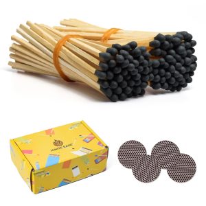 4 Inch Black Waterproof Survival Matches - Bulk Box of 100