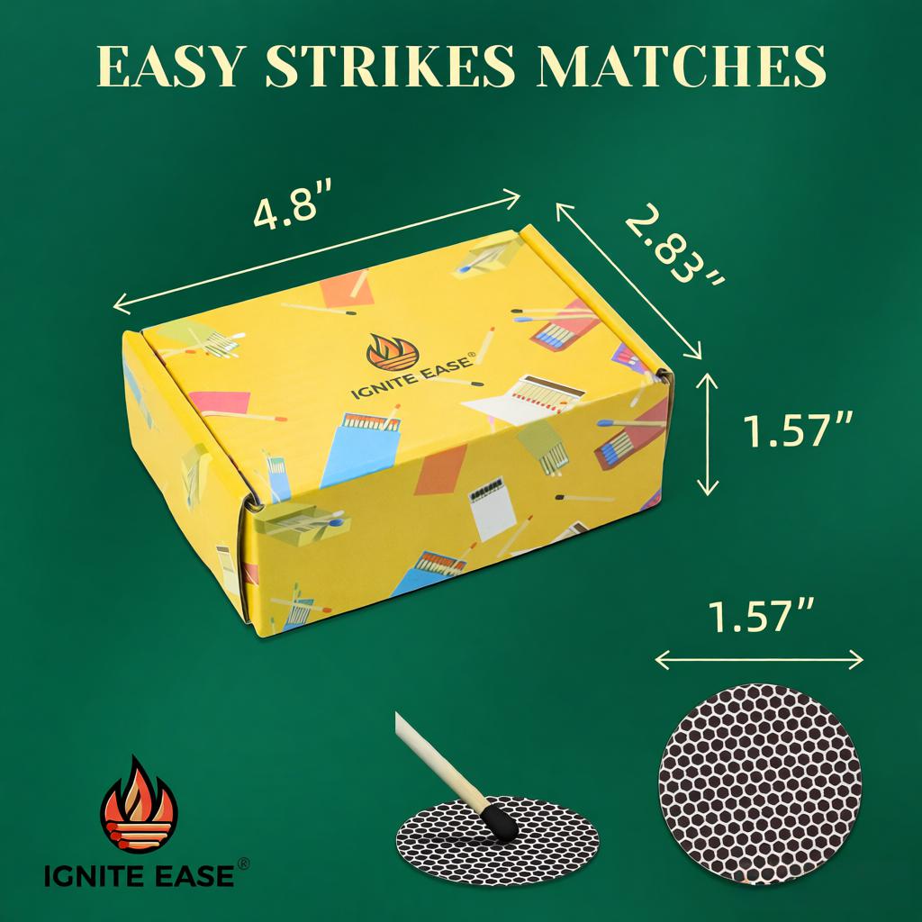4 Inch Black Waterproof Survival Matches - Bulk Box of 100 - Image 12