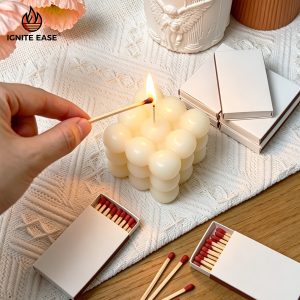 2 Inch Red Tip Safety Matches Bulk, Blank DIY Decorative Match Boxes with Striker, Wooden Matches with Plain Matches Box for Candles, Fireplace, Camping & Home Decor-20pack*10